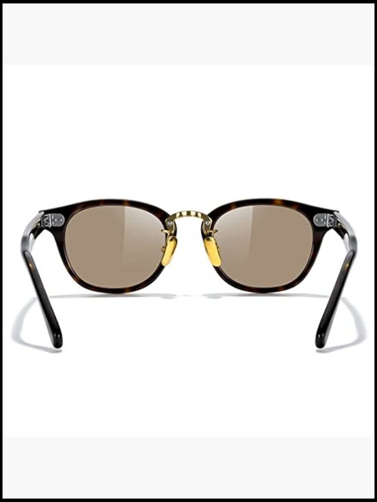 Oval Acetate Metal Unisex Sunglasses with Polarized Lenses main image 4